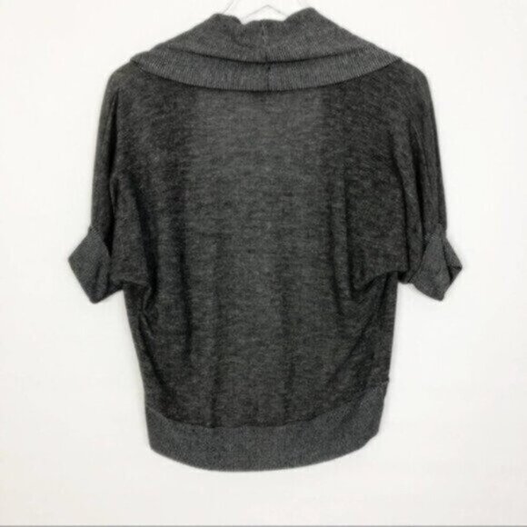 dELiA*s | Sweater Grey 3/4 Sleeves Stripe Open Front Shrug Size Small - Picture 2 of 5